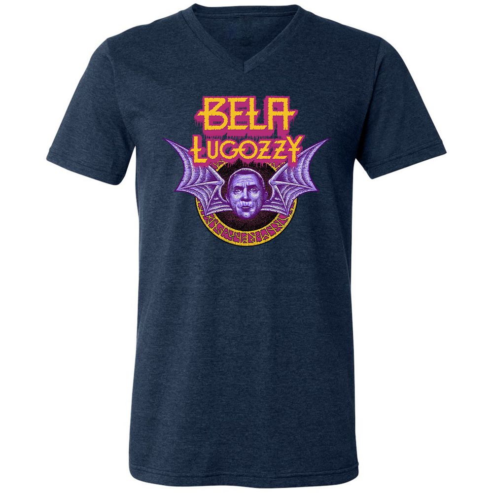 Unisex V-Neck T-Shirt - R8VCZBHF - Heather Navy - 15