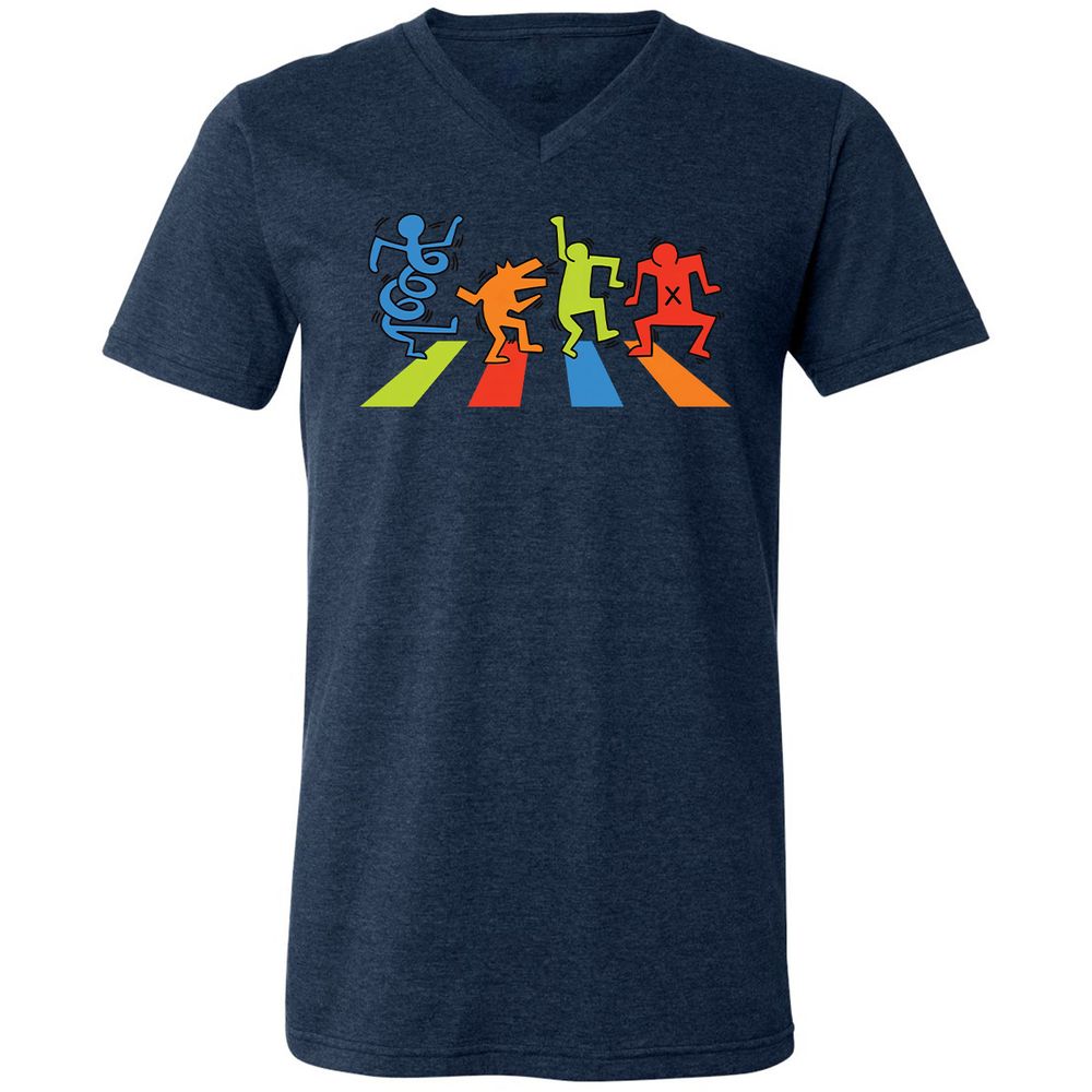 Unisex V-Neck T-Shirt - D3NVX7Z6 - Heather Navy - 15
