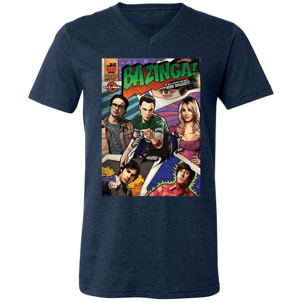 Unisex V-Neck T-Shirt - G79D7TBM - Heather Navy - 15