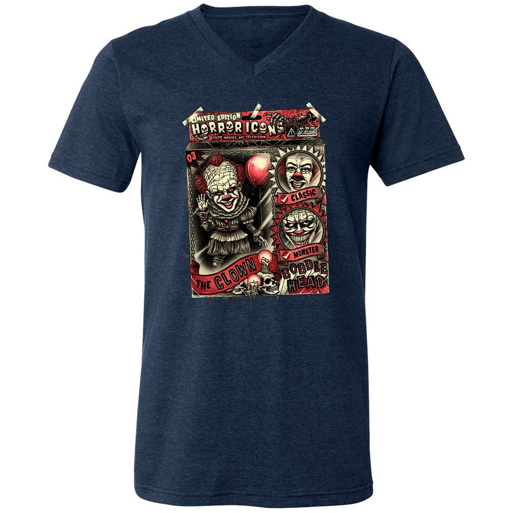 Unisex V-Neck T-Shirt - HRU19LE3 - Heather Navy - 15