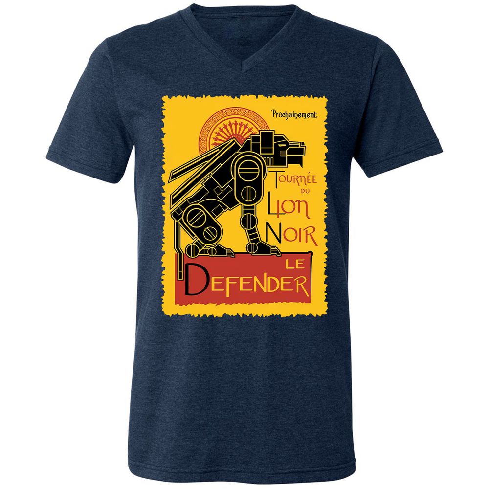 Unisex V-Neck T-Shirt - 4RLULENJ - Heather Navy - 15