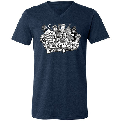 Unisex V-Neck T-Shirt - CF9N6H2R - Heather Navy - 15