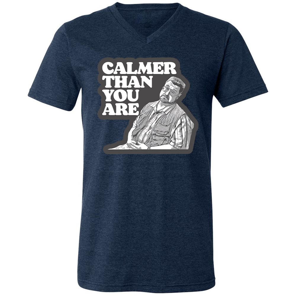 Unisex V-Neck T-Shirt - VKR9JJUW - Heather Navy - 15