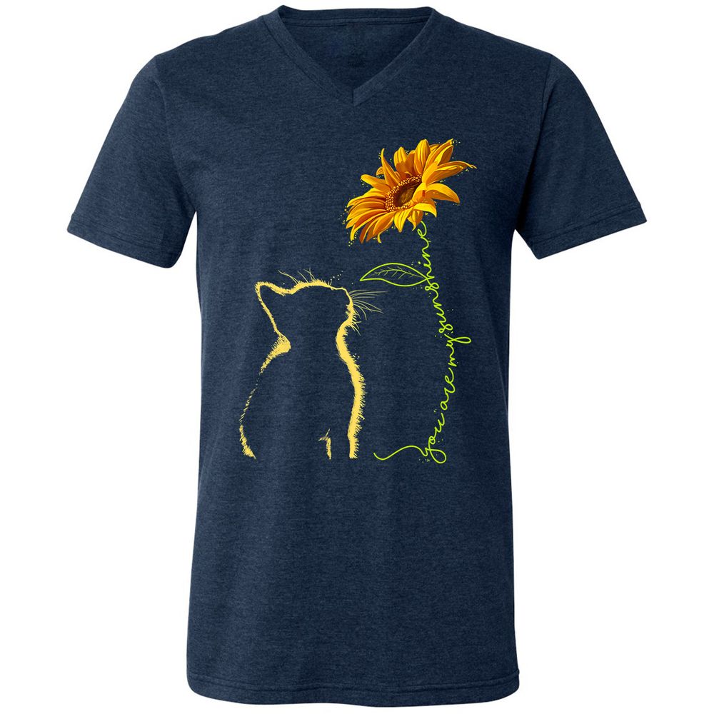 Unisex V-Neck T-Shirt - AXS3GWCJ - Heather Navy - 15