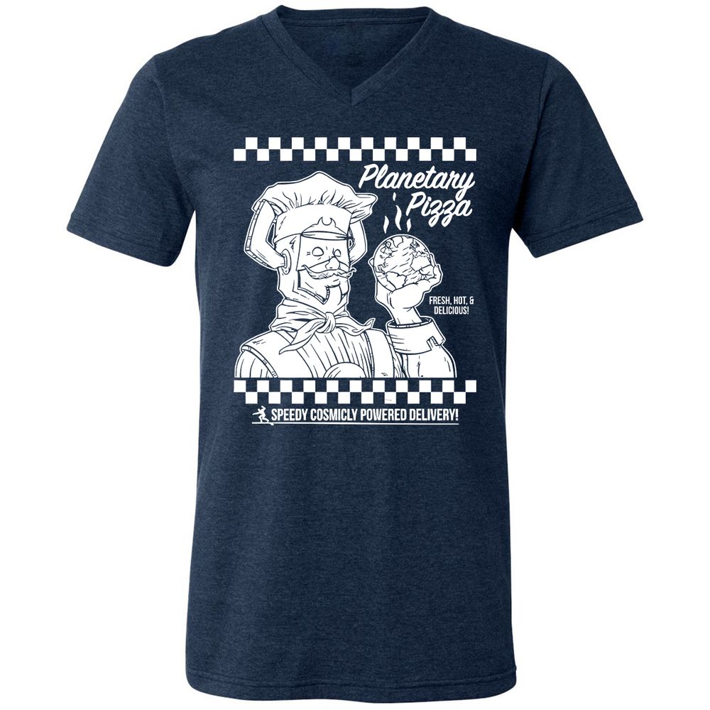 Unisex V-Neck T-Shirt - N58H1TEV - Heather Navy - 15