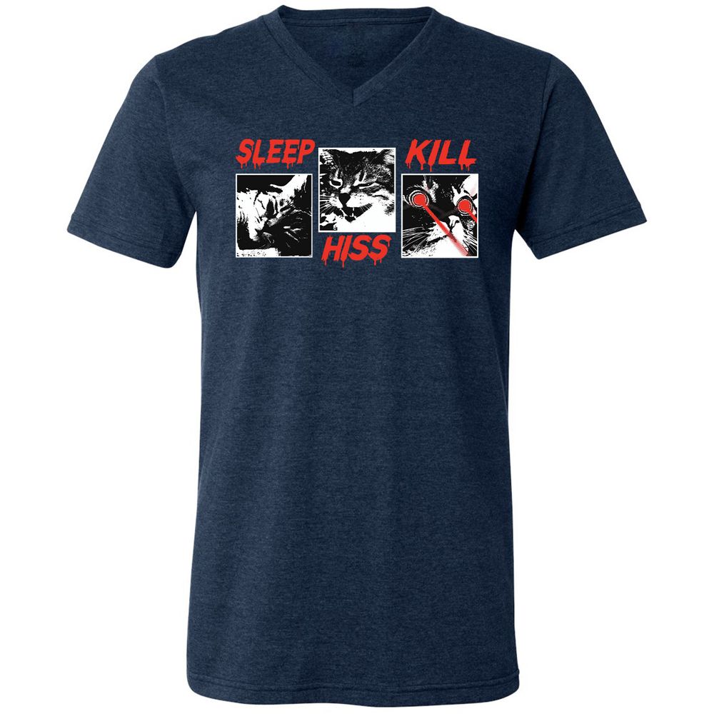 Unisex V-Neck T-Shirt - BXA9SEL9 - Heather Navy - 15