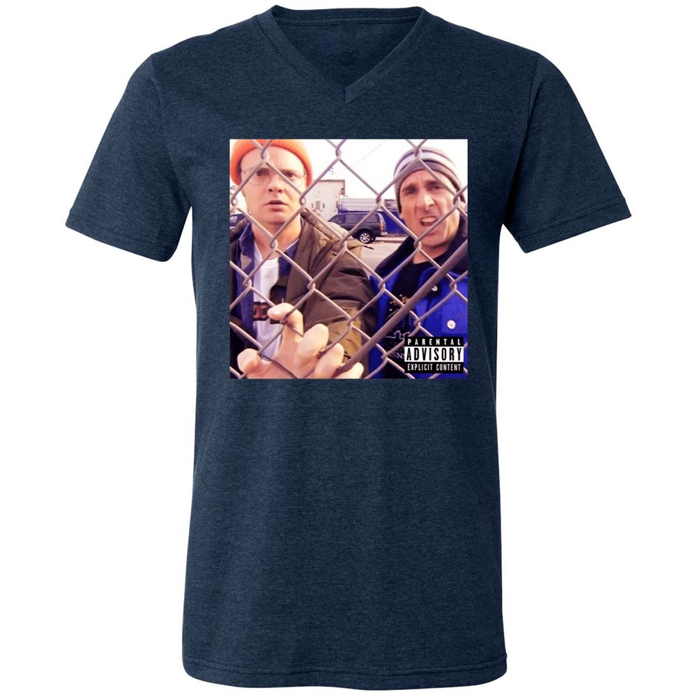 Unisex V-Neck T-Shirt - VU6J4PCP - Heather Navy - 15