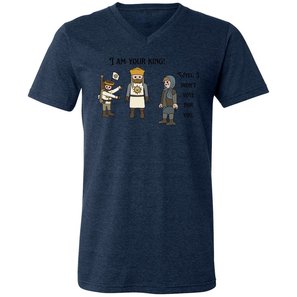 Unisex V-Neck T-Shirt - 5KTWQNDR - Heather Navy - 15