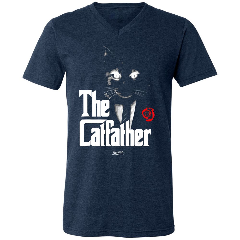 Unisex V-Neck T-Shirt - LBD55TF6 - Heather Navy - 15