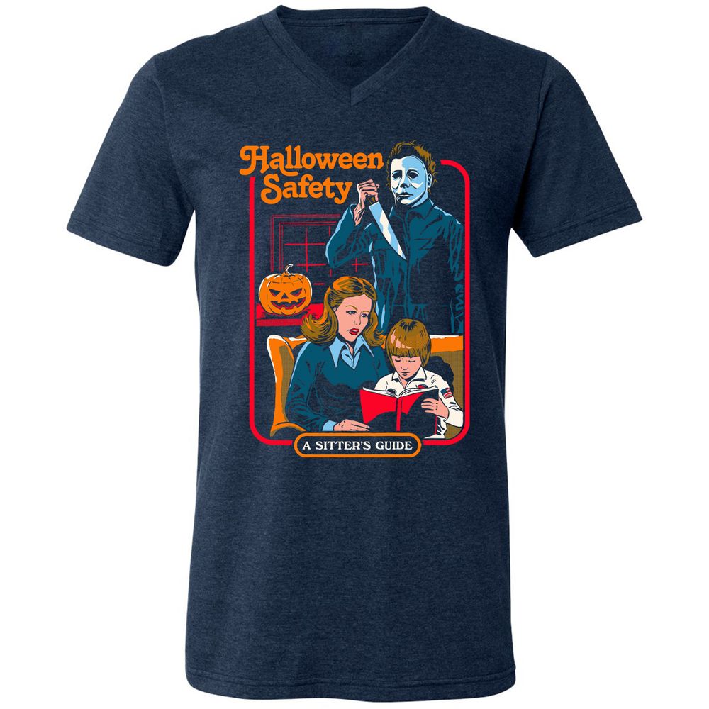 Unisex V-Neck T-Shirt - MFZVLC44 - Heather Navy - 15