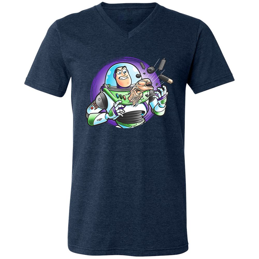 Unisex V-Neck T-Shirt - WGDGBRFN - Heather Navy - 15
