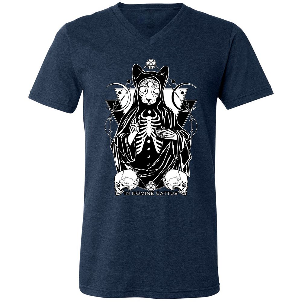 Unisex V-Neck T-Shirt - V9RGSBMM - Heather Navy - 15