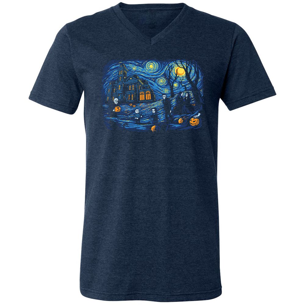Unisex V-Neck T-Shirt - EK54WMC1 - Heather Navy - 15