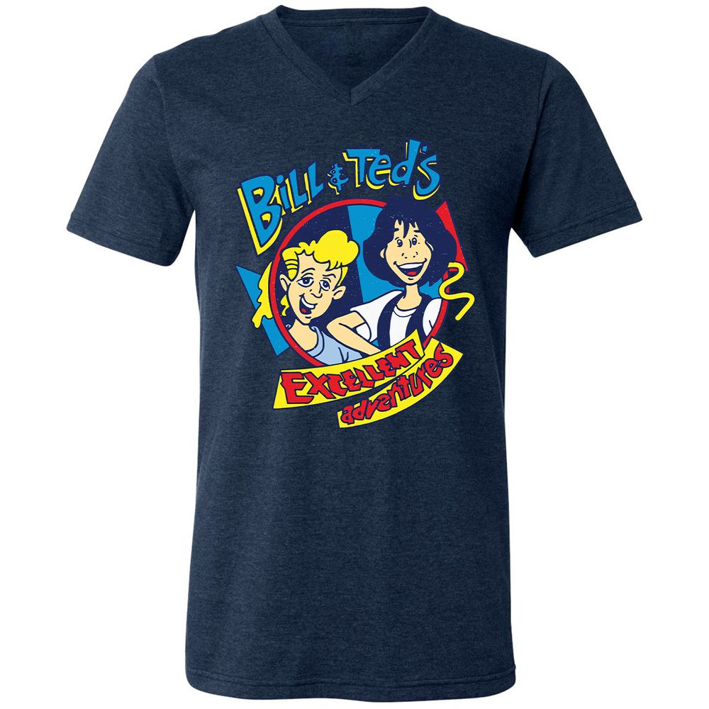 Unisex V-Neck T-Shirt - LUBQJY6S - Heather Navy - 15