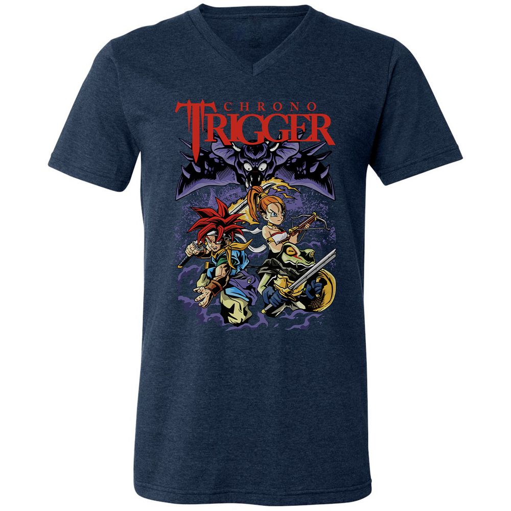 Unisex V-Neck T-Shirt - 33VALD8P - Heather Navy - 15