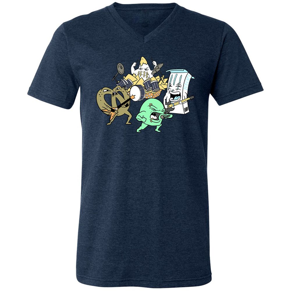 Unisex V-Neck T-Shirt - HS1RV4C7 - Heather Navy - 15