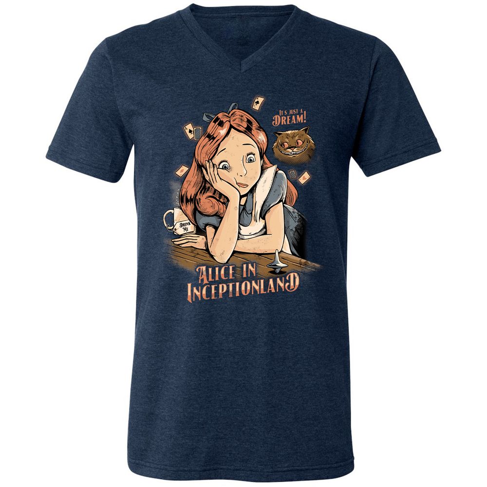 Unisex V-Neck T-Shirt - E7VHG5SV - Heather Navy - 15