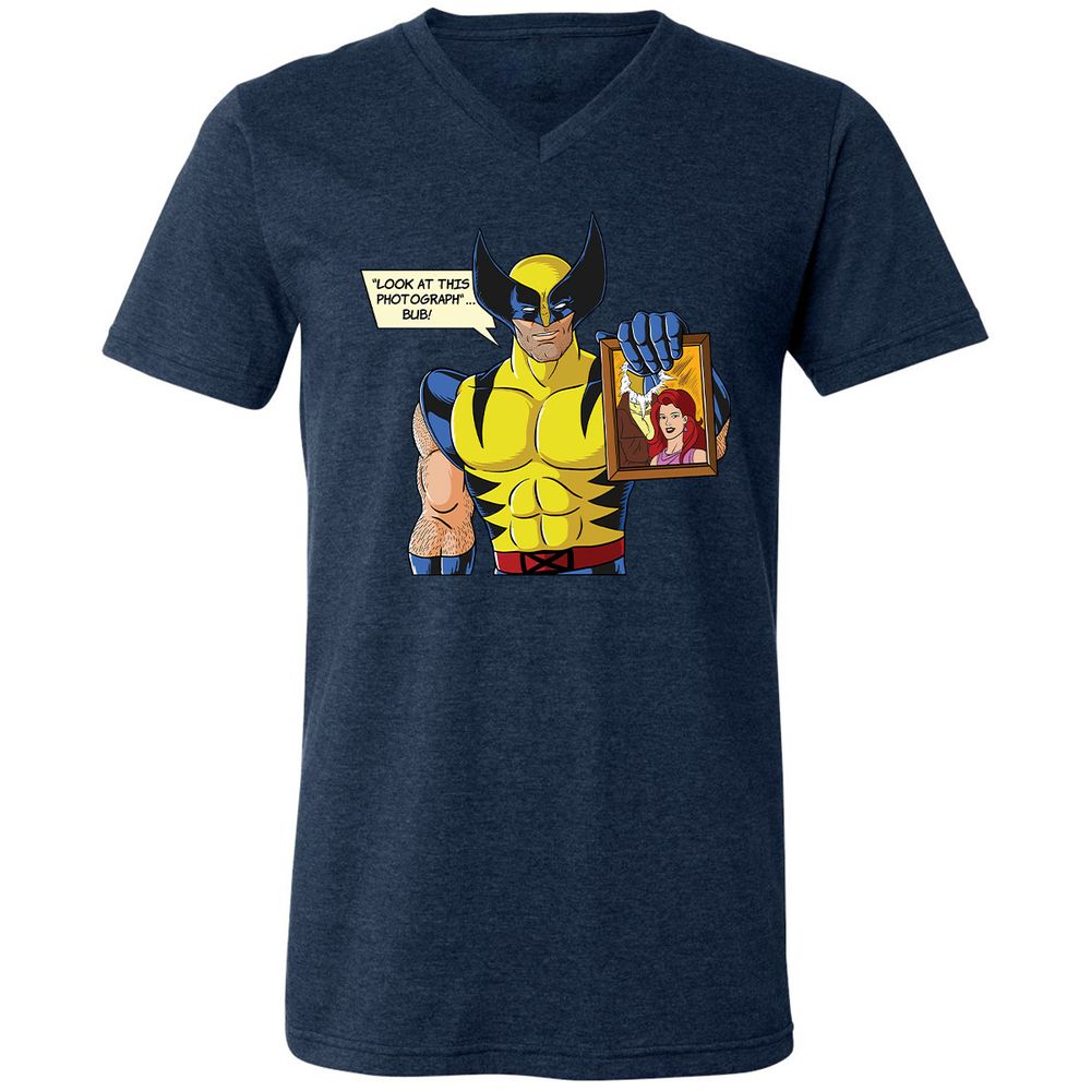 Unisex V-Neck T-Shirt - AZQ36GDN - Heather Navy - 15