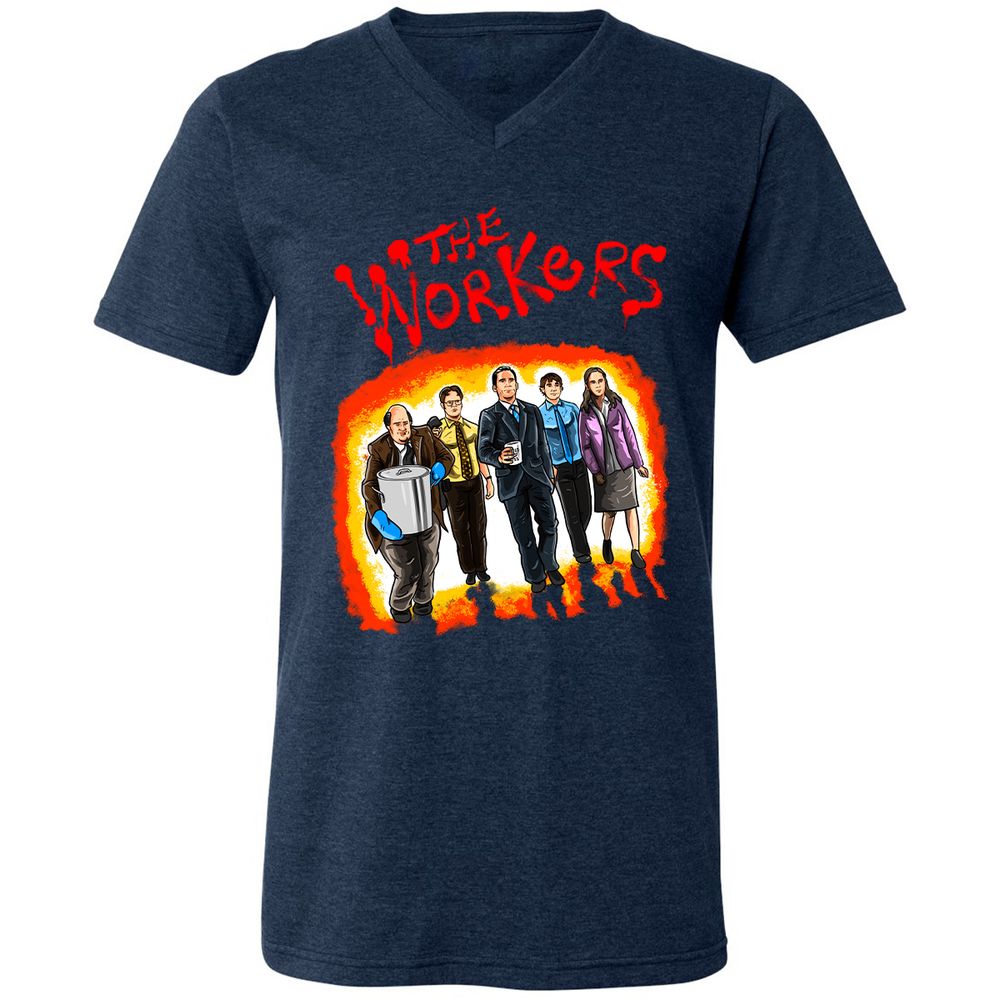 Unisex V-Neck T-Shirt - GPRF7D66 - Heather Navy - 15