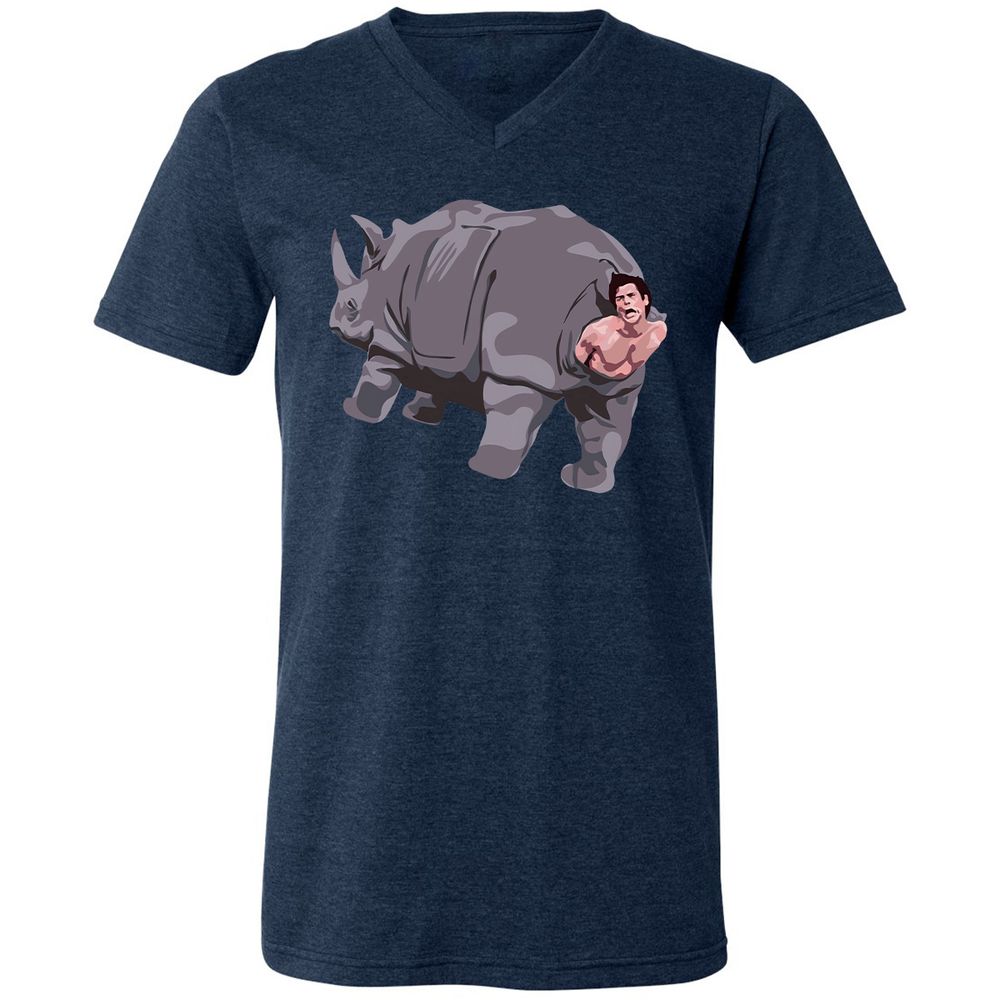 Unisex V-Neck T-Shirt - EJYH1SED - Heather Navy - 15
