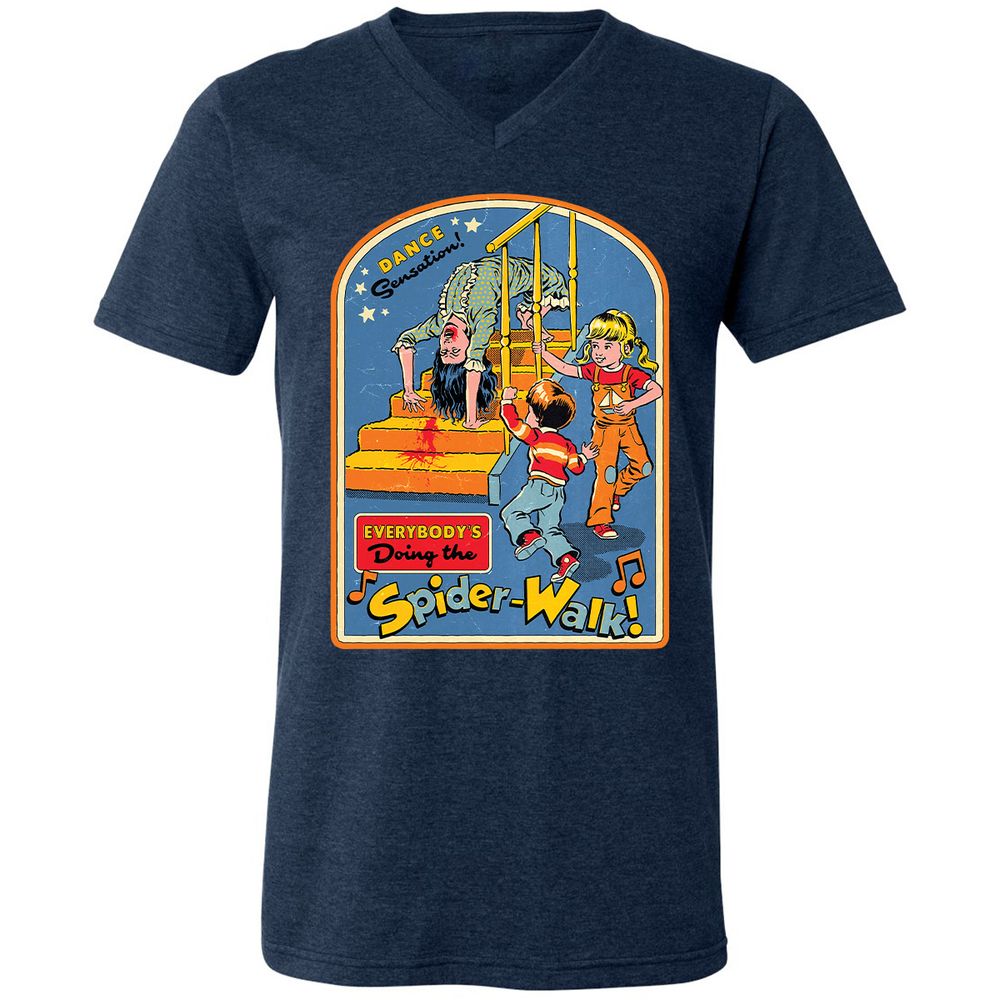 Unisex V-Neck T-Shirt - 5UYJC5P8 - Heather Navy - 15