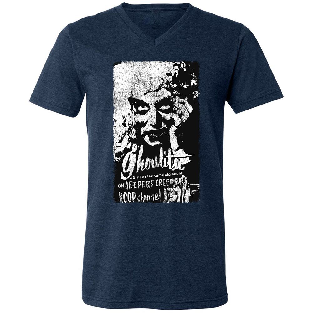 Unisex V-Neck T-Shirt - H7LA5DUX - Heather Navy - 15