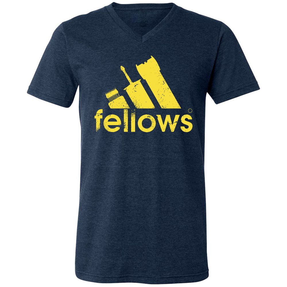 Unisex V-Neck T-Shirt - 5UTTLT3X - Heather Navy - 15