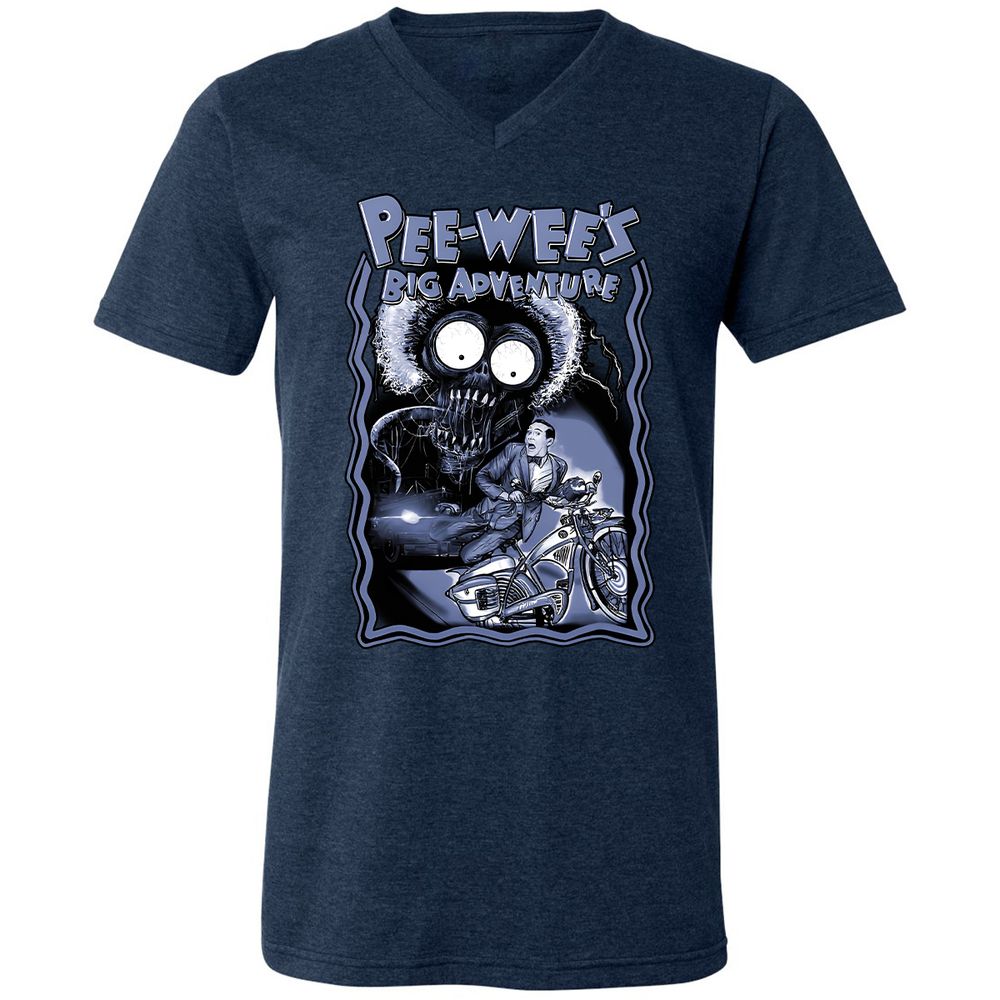 Unisex V-Neck T-Shirt - K518JZC9 - Heather Navy - 15