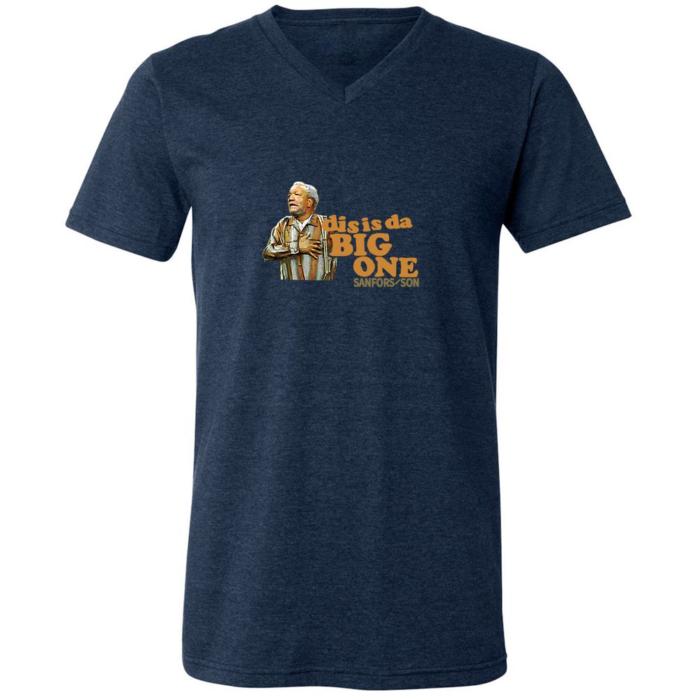 Unisex V-Neck T-Shirt - LGNTUAJ3 - Heather Navy - 15