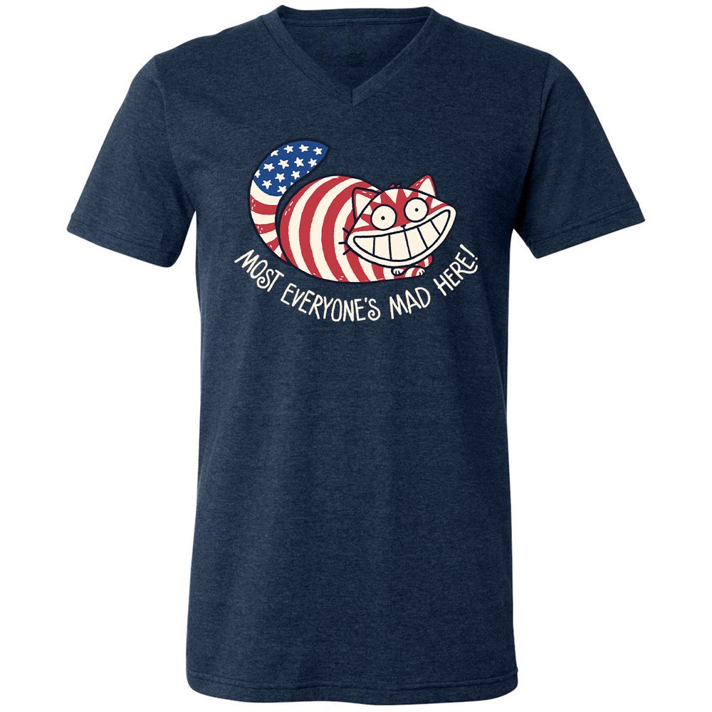 Unisex V-Neck T-Shirt - CPRE4MLA - Heather Navy - 15