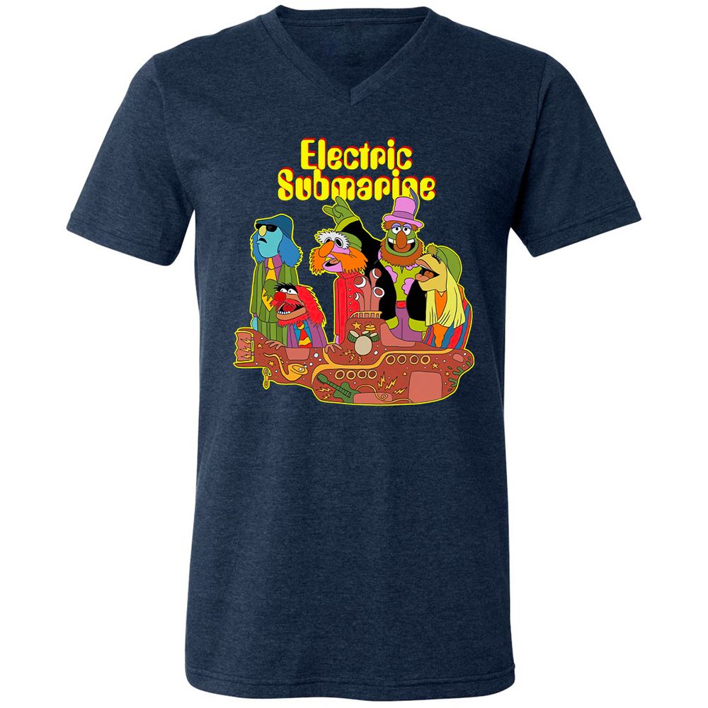 Unisex V-Neck T-Shirt - RTP6SHGE - Heather Navy - 15