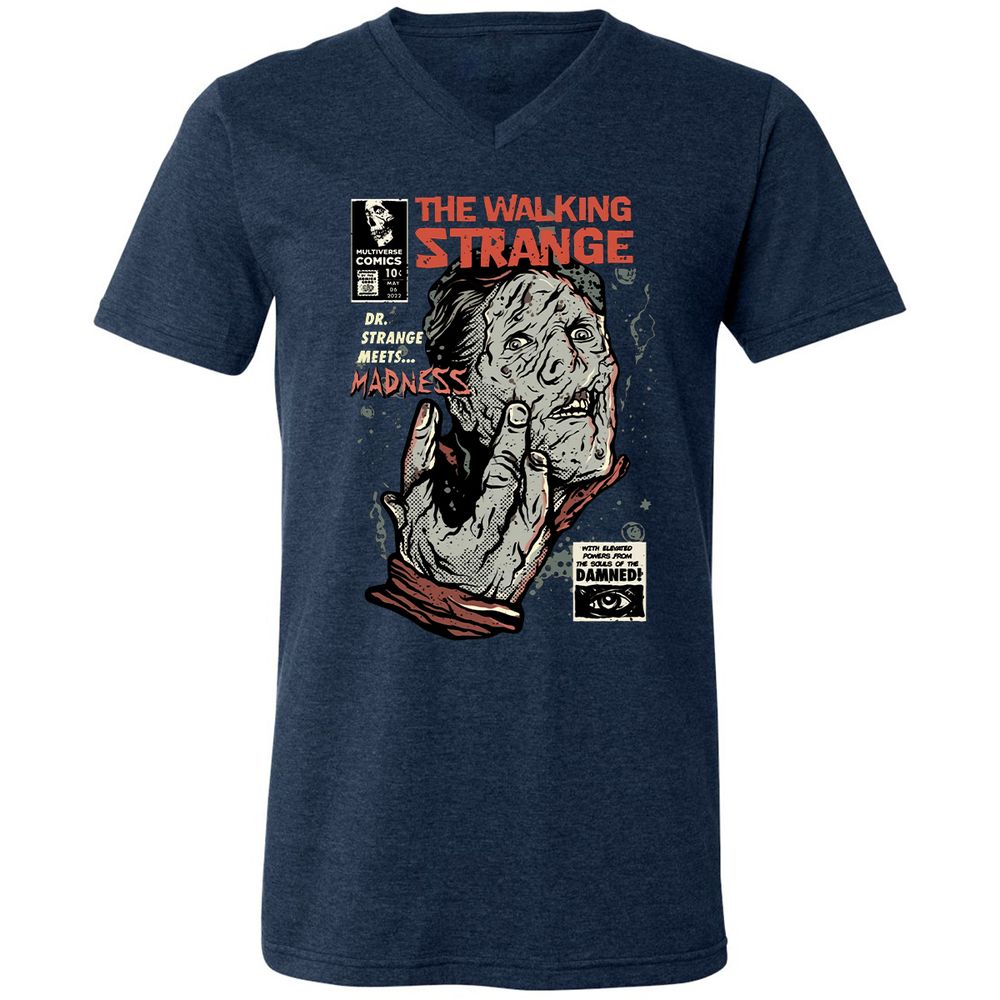 Unisex V-Neck T-Shirt - 4YK7WBK8 - Heather Navy - 15