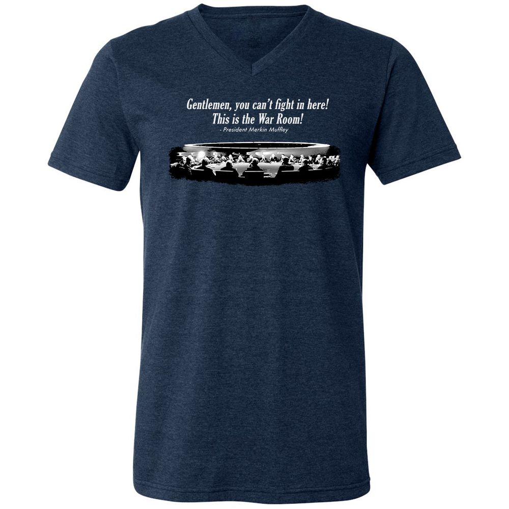 Unisex V-Neck T-Shirt - Y44U5G3Q - Heather Navy - 15