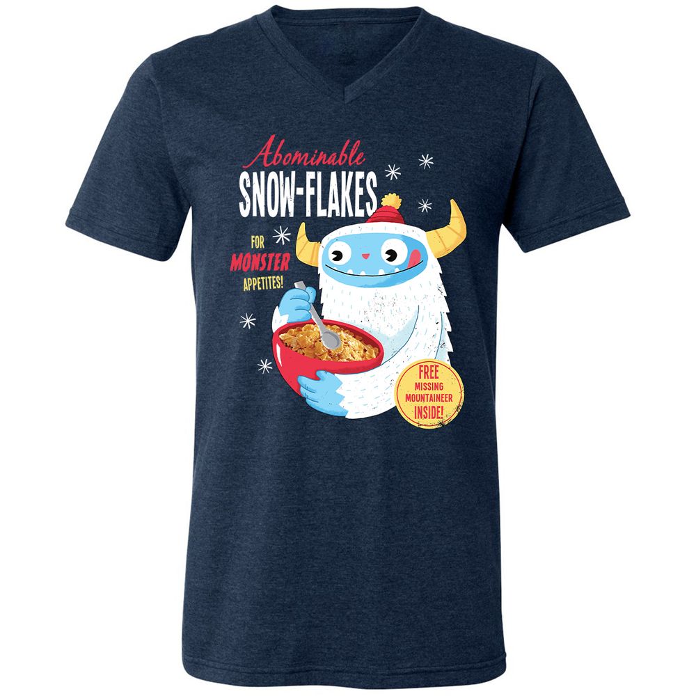 Unisex V-Neck T-Shirt - 8PPRHABS - Heather Navy - 15
