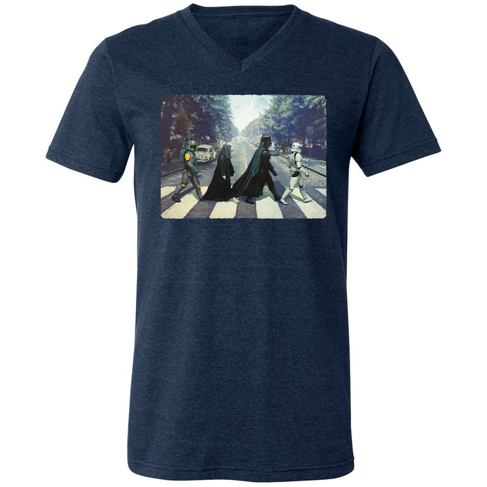 Unisex V-Neck T-Shirt - KT87ND3C - Heather Navy - 15