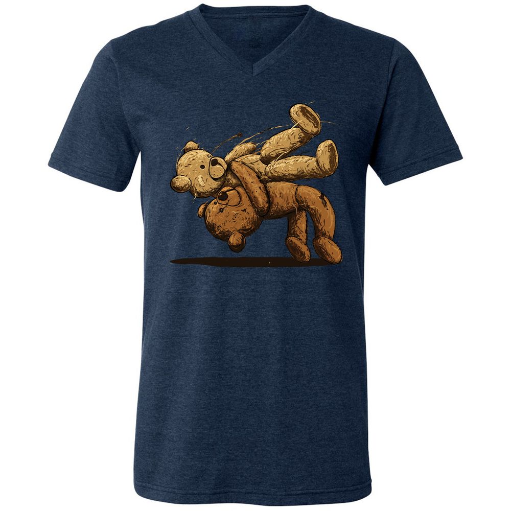 Unisex V-Neck T-Shirt - SS2E5J73 - Heather Navy - 15