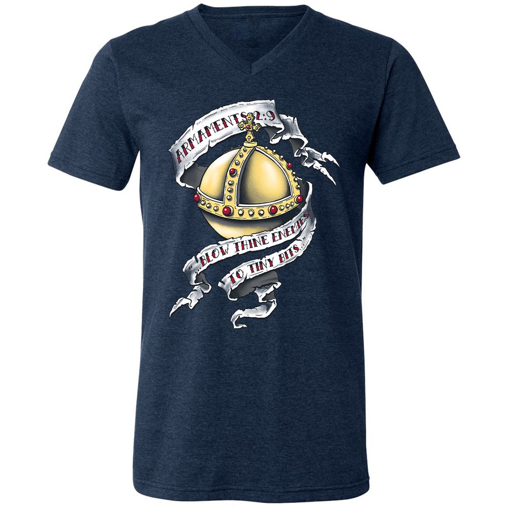 Unisex V-Neck T-Shirt - GUFTG1GP - Heather Navy - 15