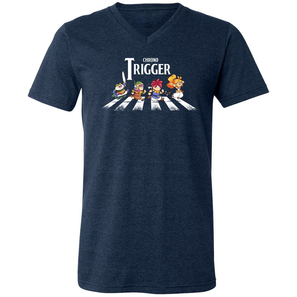 Unisex V-Neck T-Shirt - A8PS1XJ5 - Heather Navy - 15