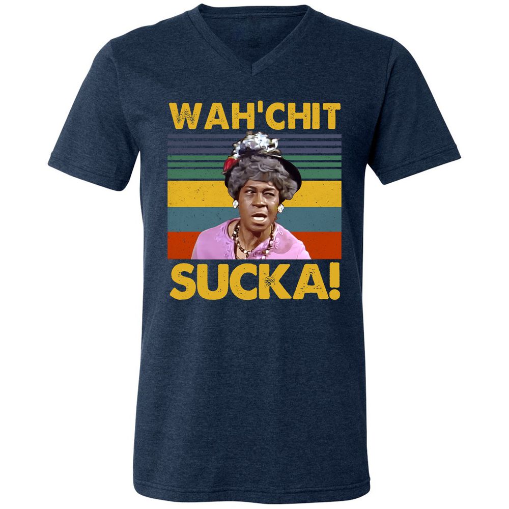 Unisex V-Neck T-Shirt - 9HGT5MXC - Heather Navy - 15