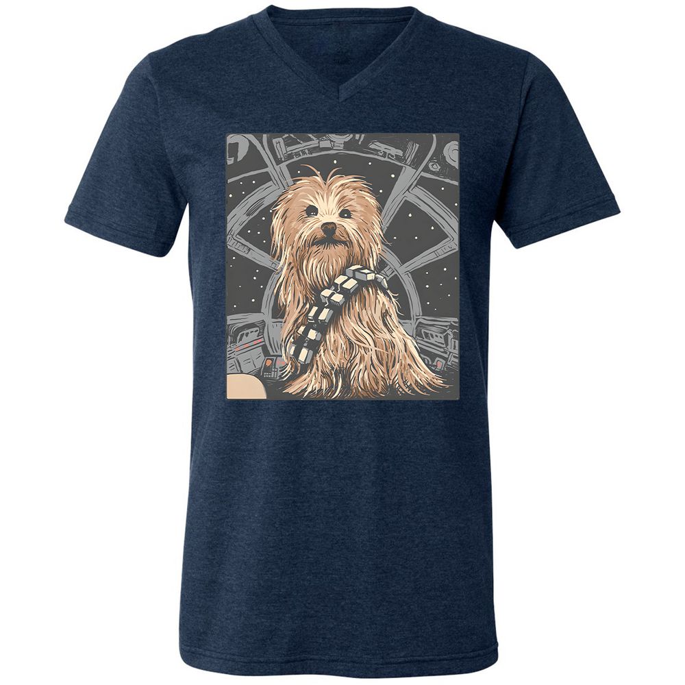 Unisex V-Neck T-Shirt - 5B4SERCY - Heather Navy - 15