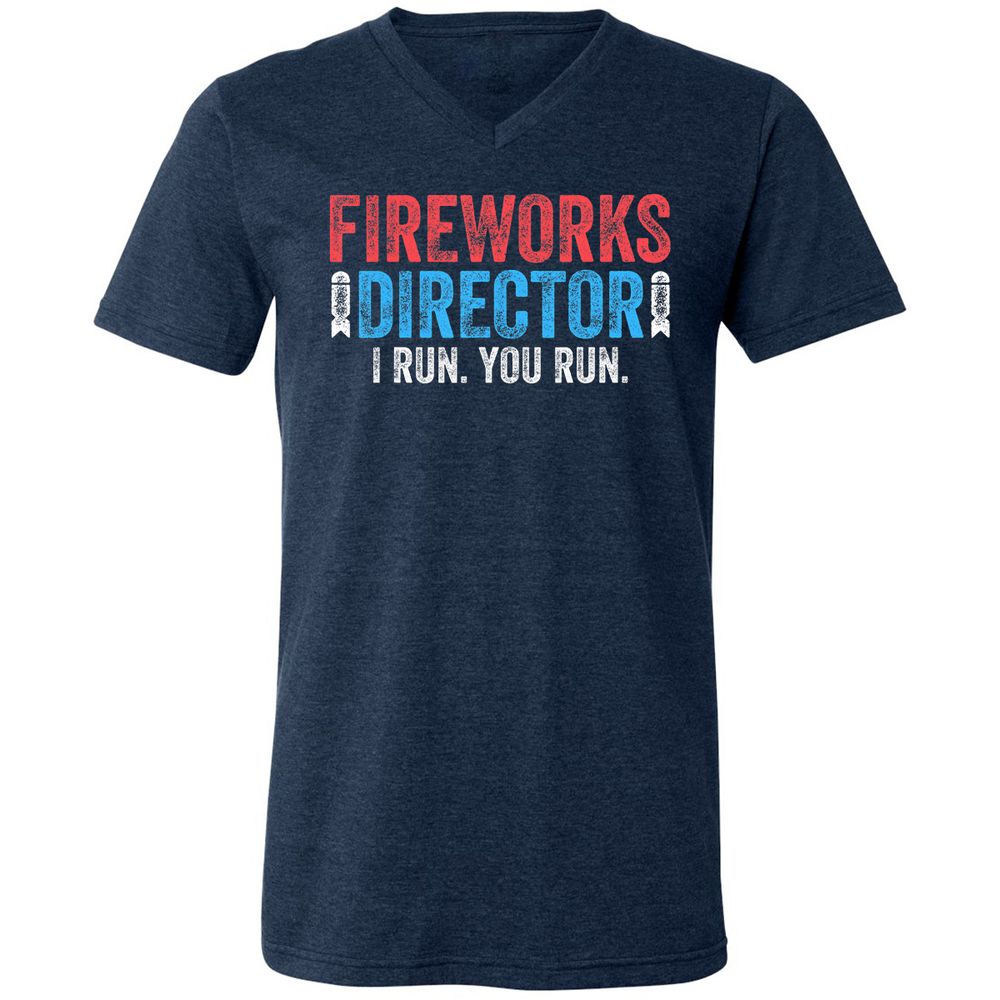 Unisex V-Neck T-Shirt - JLF2MWJB - Heather Navy - 15