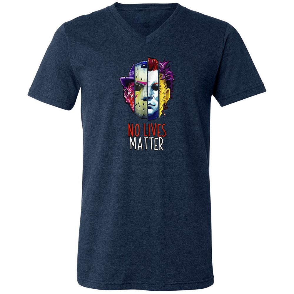 Unisex V-Neck T-Shirt - FCPBWEFD - Heather Navy - 15