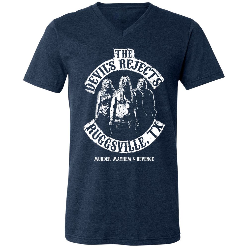 Unisex V-Neck T-Shirt - EX4TWWRT - Heather Navy - 15