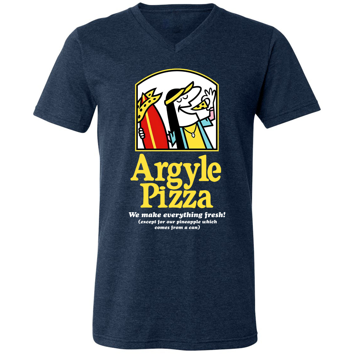 Unisex V-Neck T-Shirt - A9BSZUUZ - Heather Navy - 15