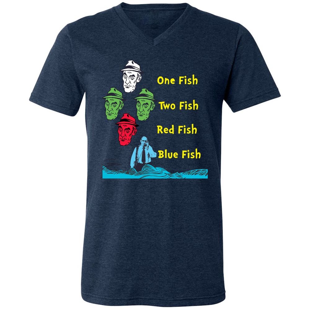 Unisex V-Neck T-Shirt - AC3TR6T4 - Heather Navy - 15