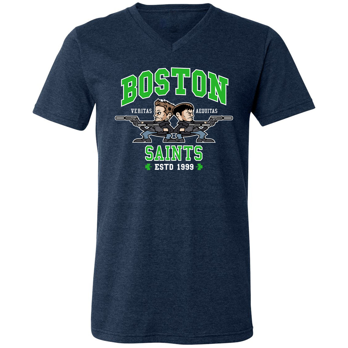 Unisex V-Neck T-Shirt - 3KBJWPQ1 - Heather Navy - 15