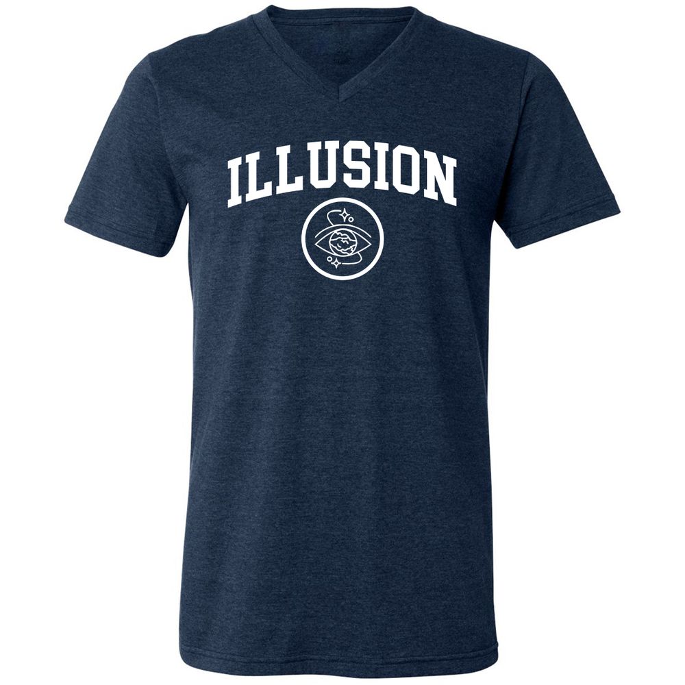 Unisex V-Neck T-Shirt - LVLZUA9Q - Heather Navy - 15