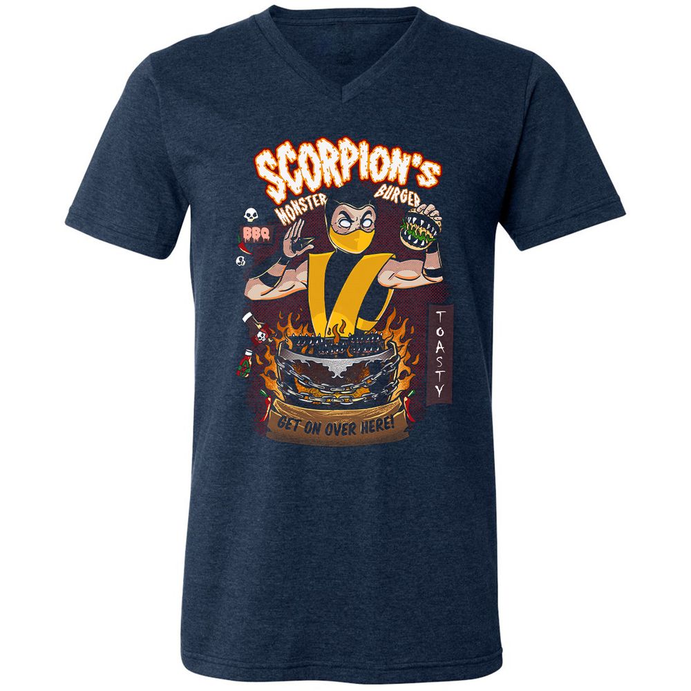 Unisex V-Neck T-Shirt - JX8JKURX - Heather Navy - 15