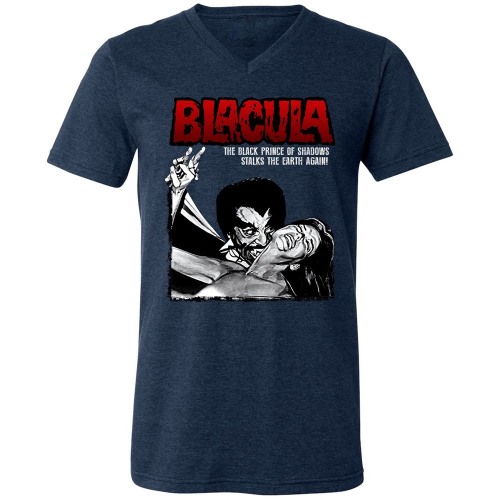 Unisex V-Neck T-Shirt - F8XYDNC5 - Heather Navy - 15