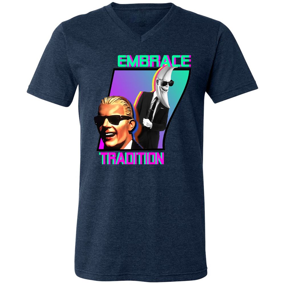 Unisex V-Neck T-Shirt - Z5Y1LDR3 - Heather Navy - 15